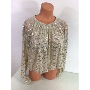 H&M Sequin Blouse Top Womens XL